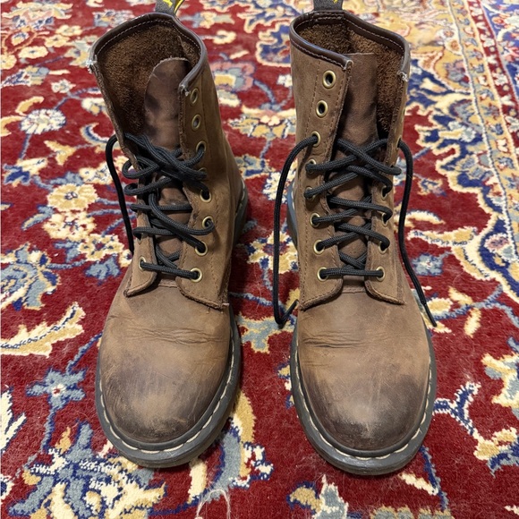 Dr. Martens Brown Combat Boots - Picture 2 of 2